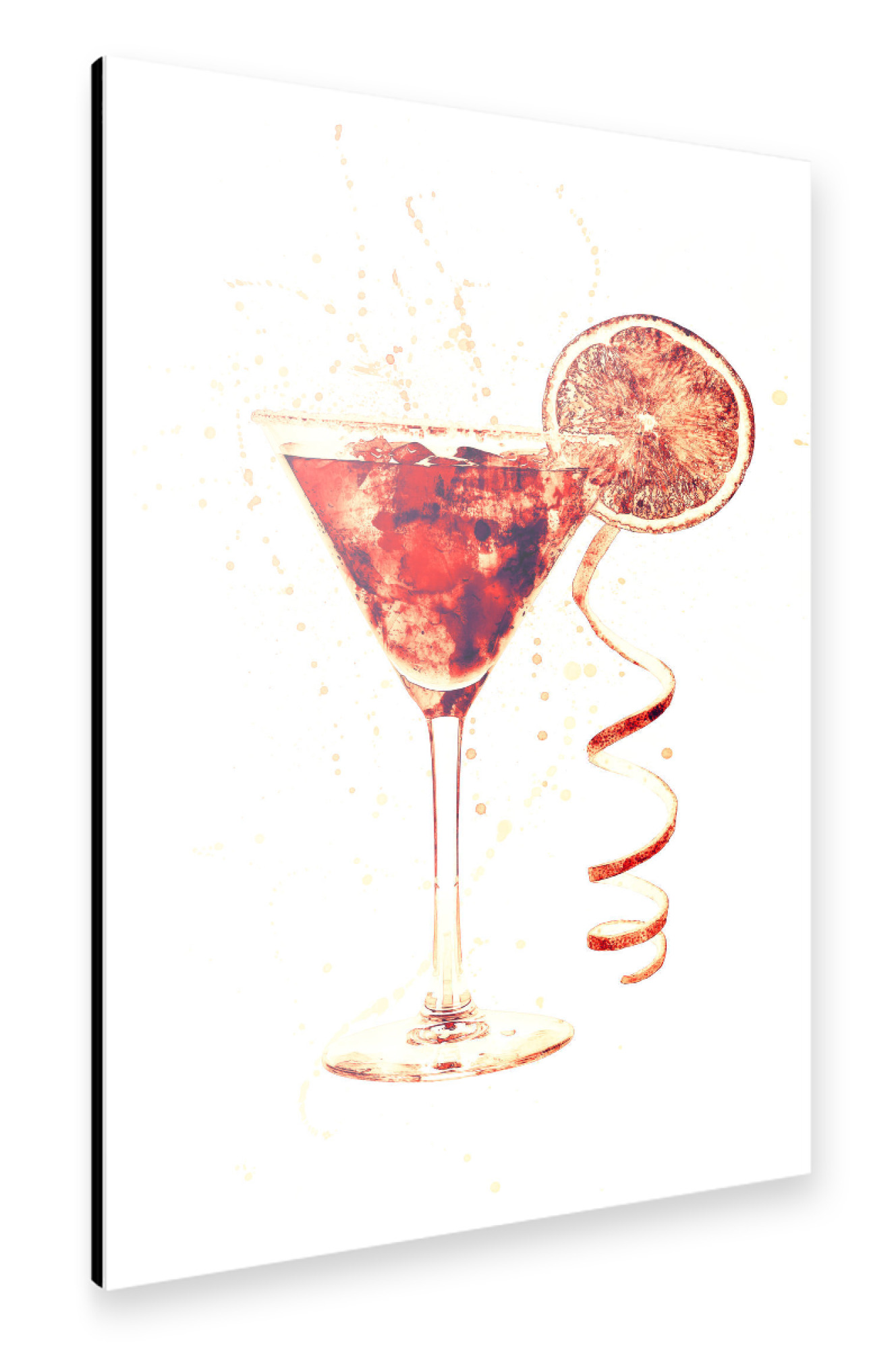 Alu-Dibond "Cocktail Glass Watercolor 10" 30x20 cm artboxONE