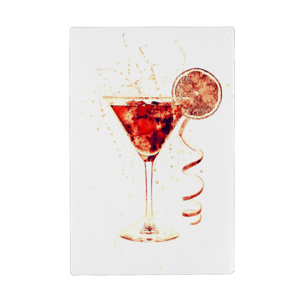 Holzbild "Cocktail Glass Watercolor 10" artboxONE - Essen & Trinken