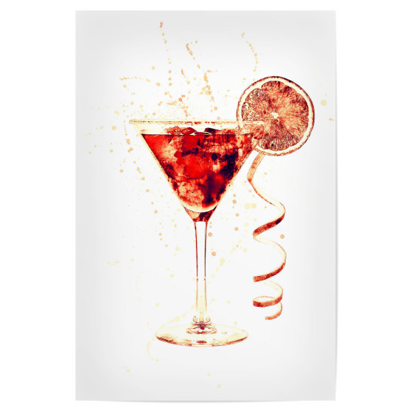 Poster 30x20 cm "Cocktail Glass Watercolor 10" artboxONE - Essen & Trinken
