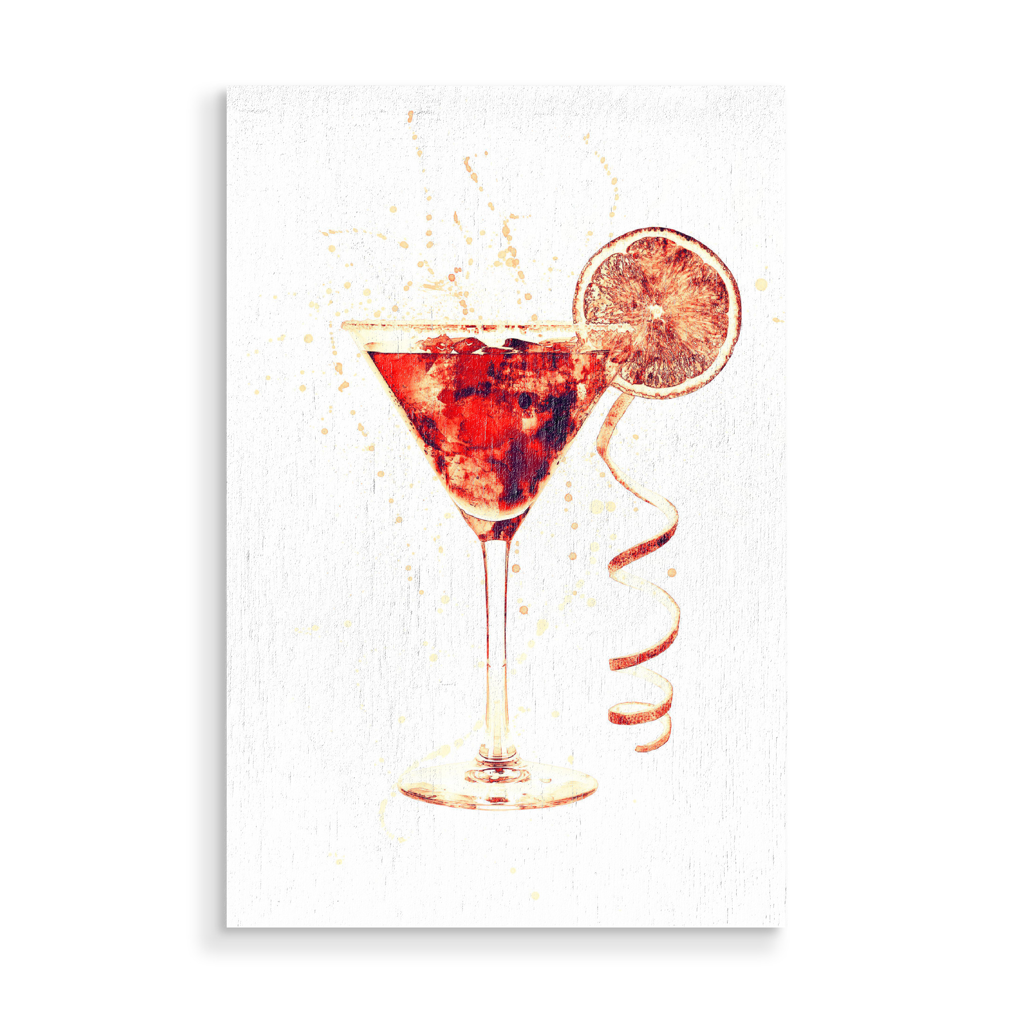 Holzbild "Cocktail Glass Watercolor 10" artboxONE - Essen & Trinken