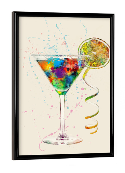 Poster mit schwarzem Rahmen "Cocktail Glass Watercolor 9" artboxONE - Essen & Trinken