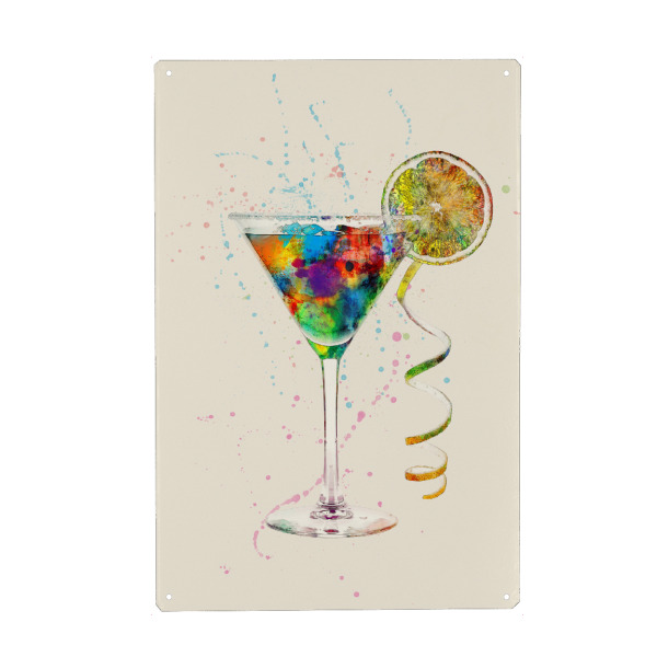 Holzbild "Cocktail Glass Watercolor 9" artboxONE - Essen & Trinken