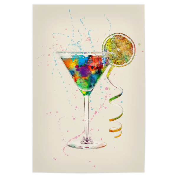 Poster 30x20 cm "Cocktail Glass Watercolor 9" artboxONE - Essen & Trinken