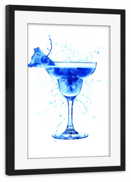 Poster mit Rahmen schwarz "Cocktail Glass Watercolor 8" artboxONE - Essen & Trinken