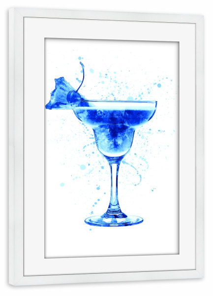 Poster mit Rahmen weiß "Cocktail Glass Watercolor 8" artboxONE - Essen & Trinken