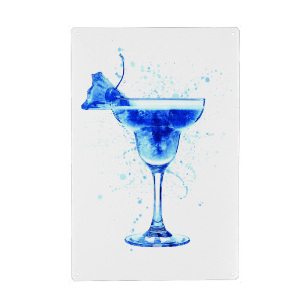 Metall Poster "Cocktail Glass Watercolor 8" artboxONE - Essen & Trinken