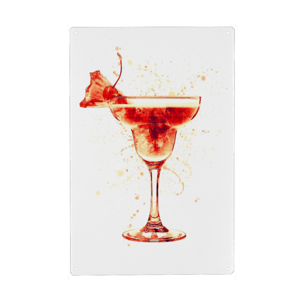 Holzbild "Cocktail Glass Watercolor 7" artboxONE - Essen & Trinken