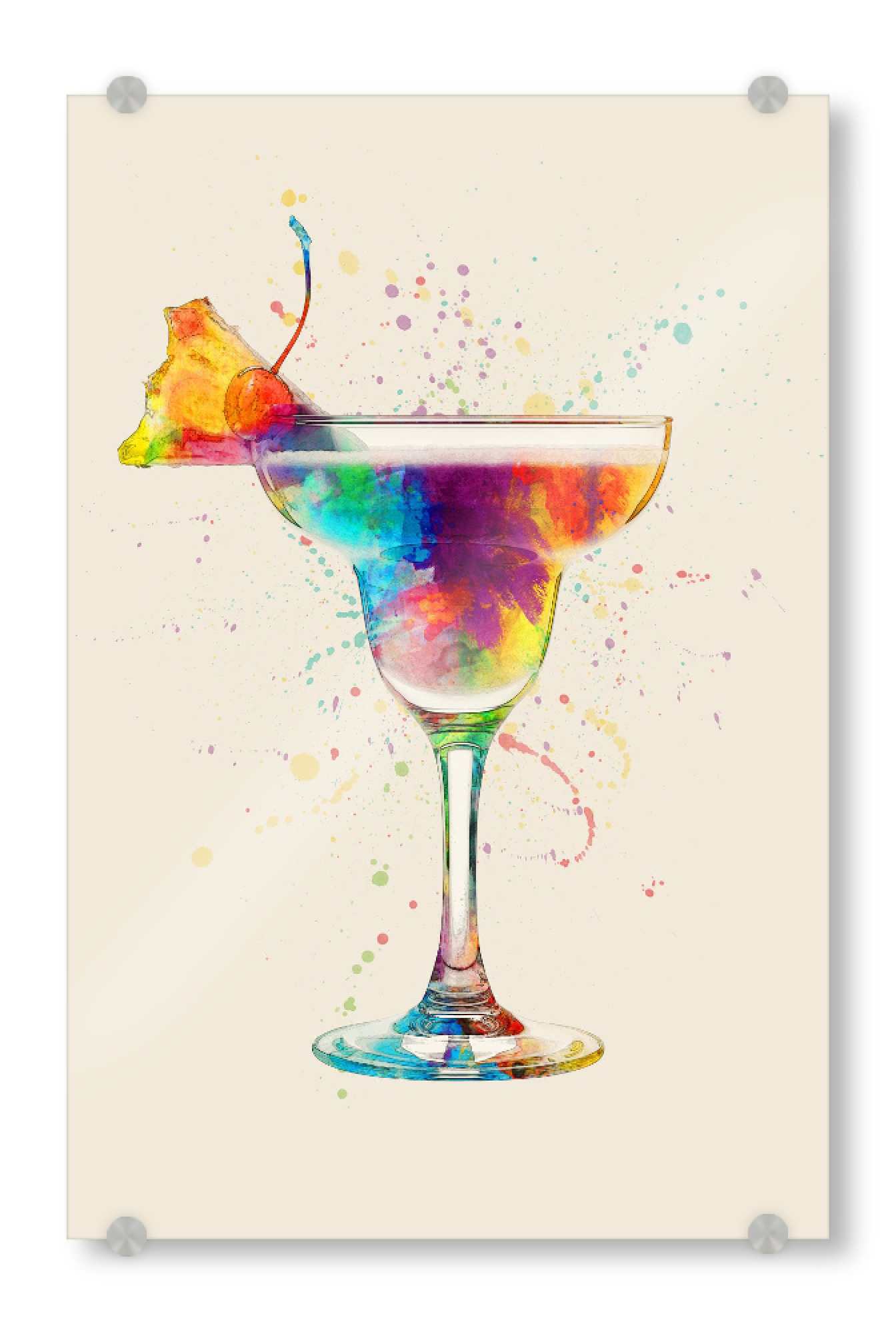 Acrylglasbild "Cocktail Glass Watercolor 6" artboxONE - Essen & Trinken