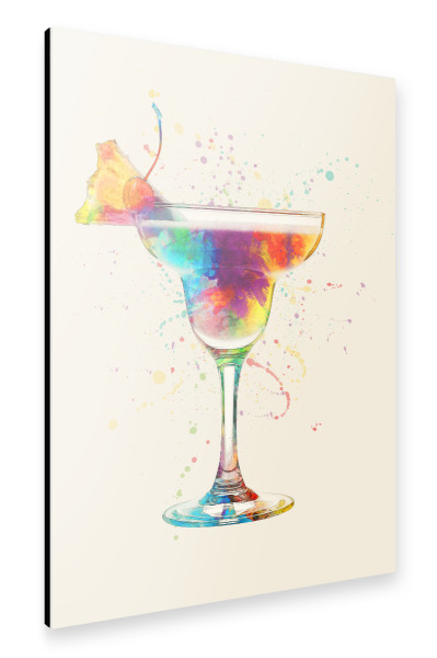 Alu-Dibond "Cocktail Glass Watercolor 6" 30x20 cm artboxONE