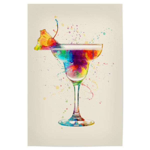 Poster 30x20 cm "Cocktail Glass Watercolor 6" artboxONE - Essen & Trinken