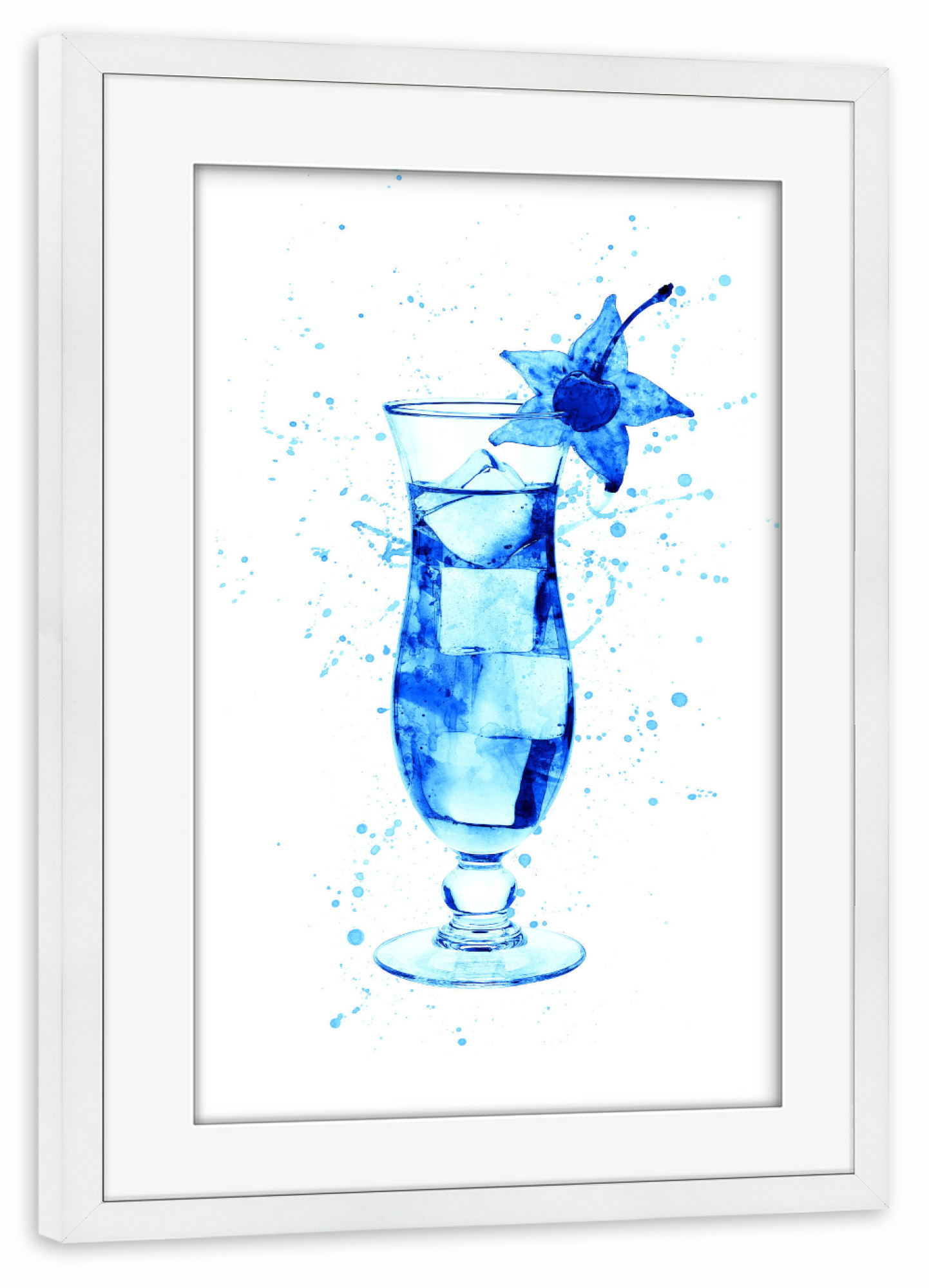 Poster mit Rahmen weiß "Cocktail Glass Watercolor 5" artboxONE - Essen & Trinken