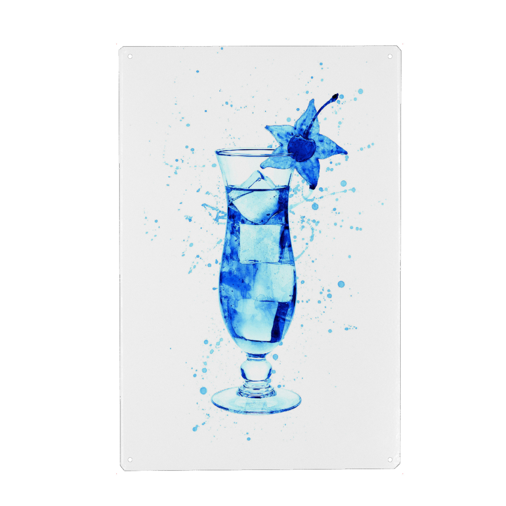Metall Poster "Cocktail Glass Watercolor 5" artboxONE - Essen & Trinken