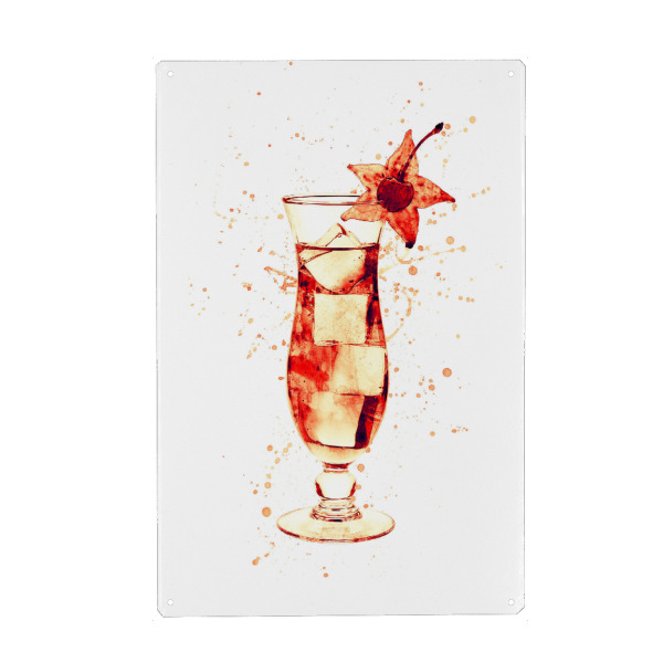 Holzbild "Cocktail Glass Watercolor 4" artboxONE - Essen & Trinken