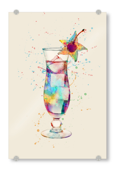 Acrylglasbild "Cocktail Glass Watercolor 3" artboxONE - Essen & Trinken