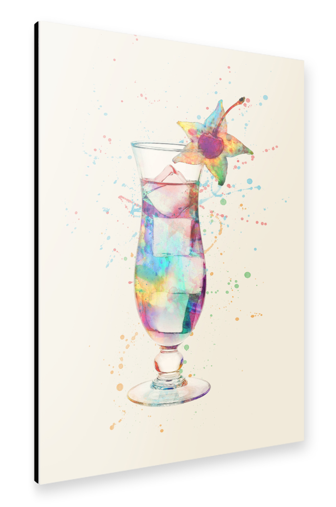 Alu-Dibond "Cocktail Glass Watercolor 3" 75x50 cm artboxONE