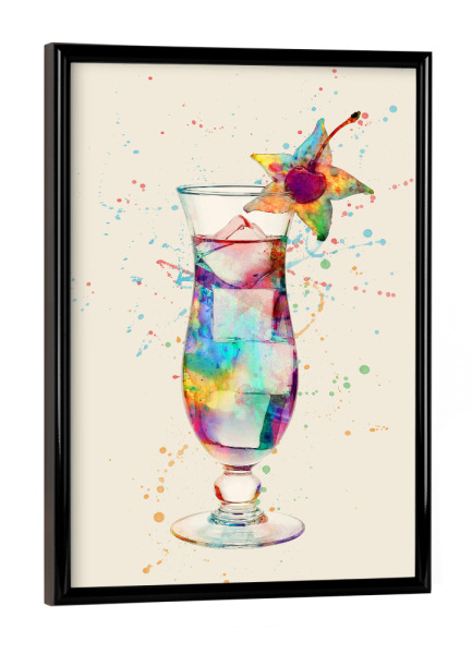 Poster mit schwarzem Rahmen "Cocktail Glass Watercolor 3" artboxONE - Essen & Trinken