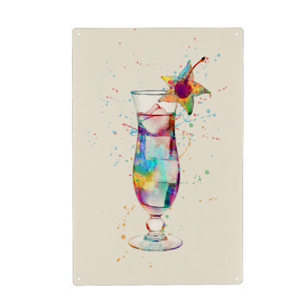 Holzbild "Cocktail Glass Watercolor 3" artboxONE - Essen & Trinken