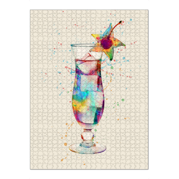 Puzzle Ravensburger "Cocktail Glass Watercolor 3" artboxONE - Essen & Trinken