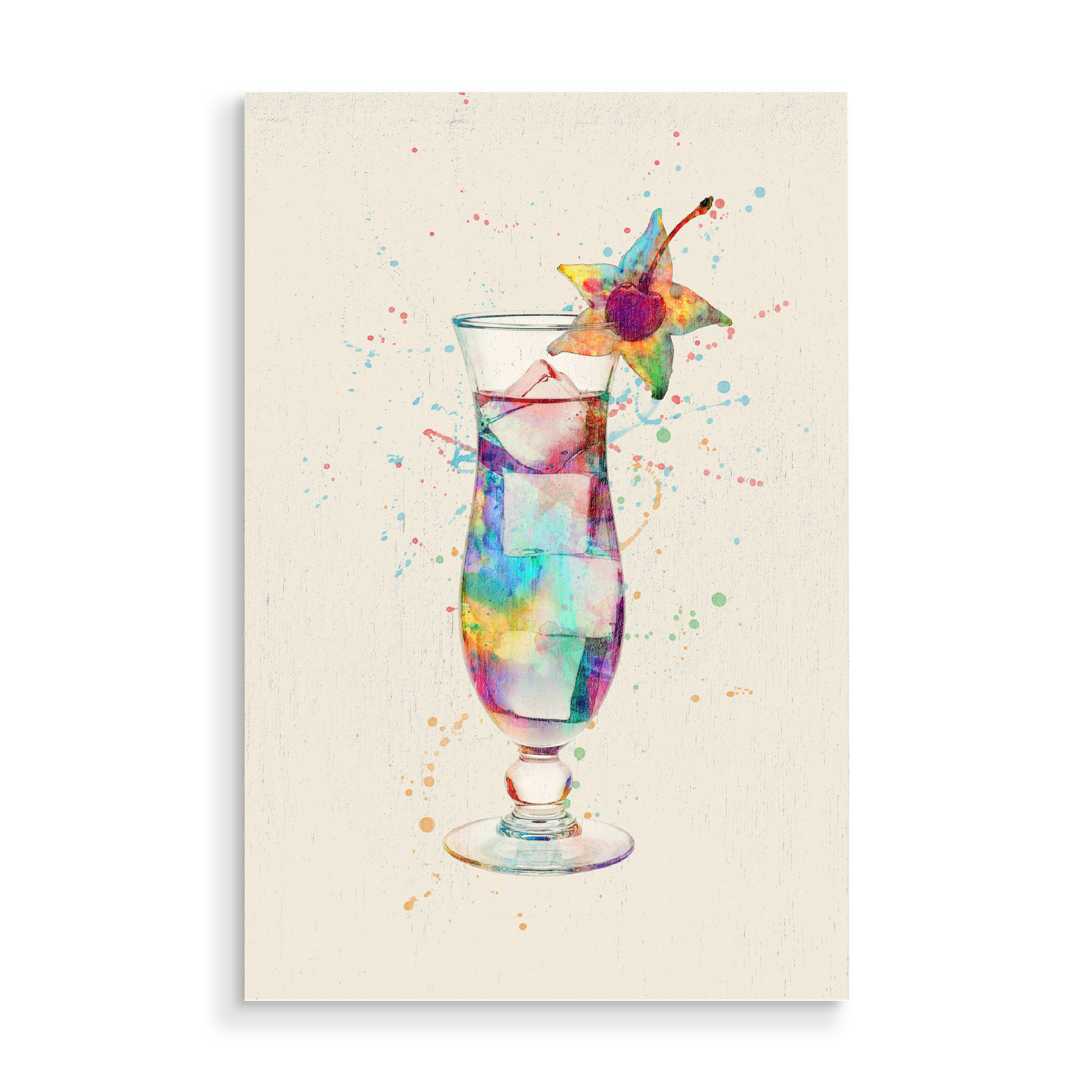 Holzbild "Cocktail Glass Watercolor 3" artboxONE - Essen & Trinken