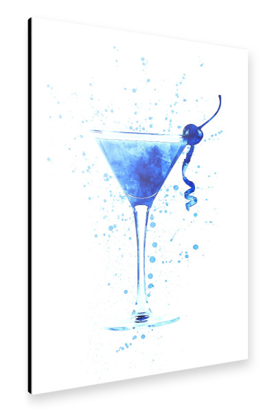 Alu-Dibond "Cocktail Glass Watercolor 2" 30x20 cm artboxONE