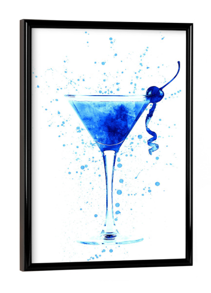 Poster mit schwarzem Rahmen "Cocktail Glass Watercolor 2" artboxONE - Essen & Trinken