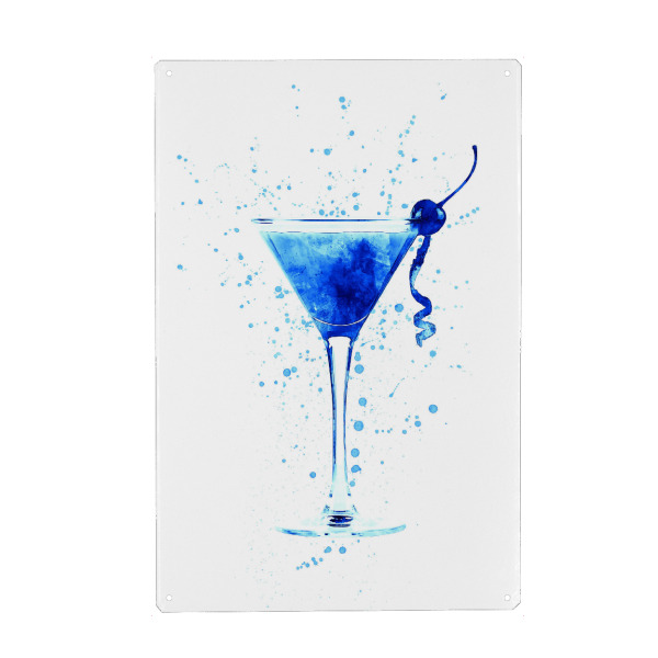 Metall Poster "Cocktail Glass Watercolor 2" artboxONE - Essen & Trinken