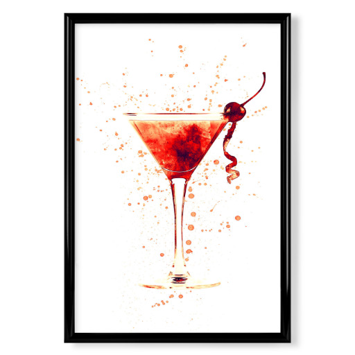 Cocktail Glass Watercolor Red