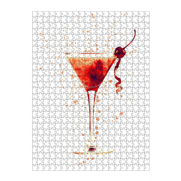 artboxONE Puzzle "Cocktail Glass Watercolor Red" artboxONE - Essen & Trinken