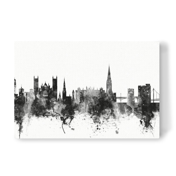 Leinwandbild "Exeter England Skyline 2" artboxONE - Städte,Reise,Schwarzweiß