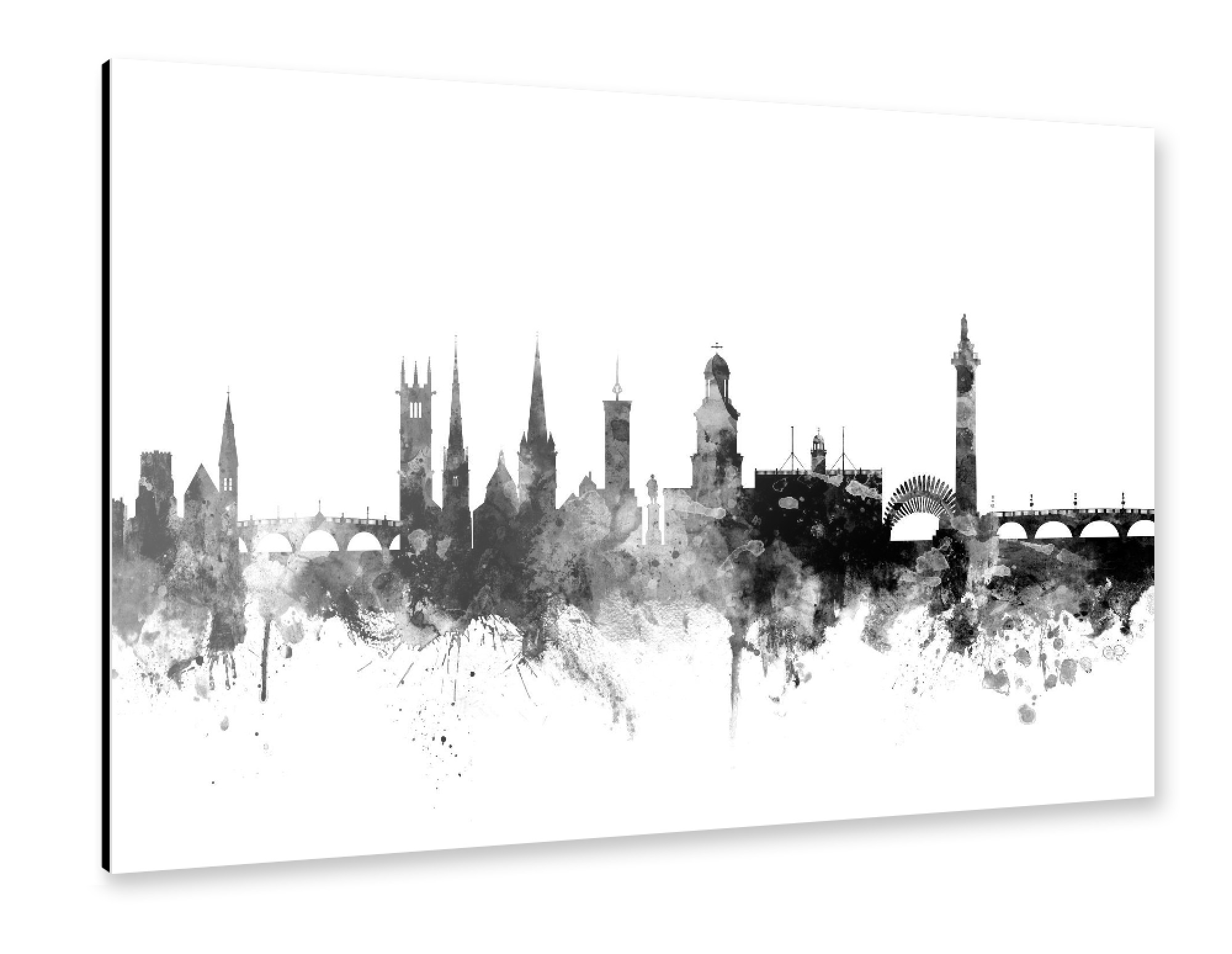Alu-Dibond "Shrewsbury England Skyline 2" 30x20 cm artboxONE