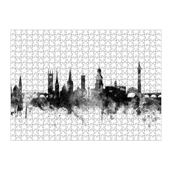 artboxONE Puzzle "Shrewsbury England Skyline 2" artboxONE - Städte,Reise,Schwarzweiß