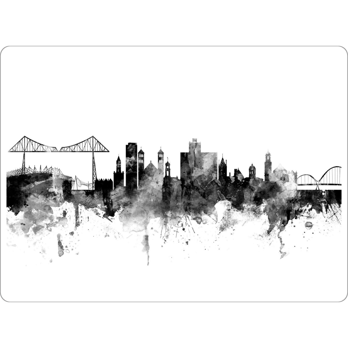 Tischset "Middlesbrough England Skyline 2" artboxONE - Städte,Reise,Schwarzweiß