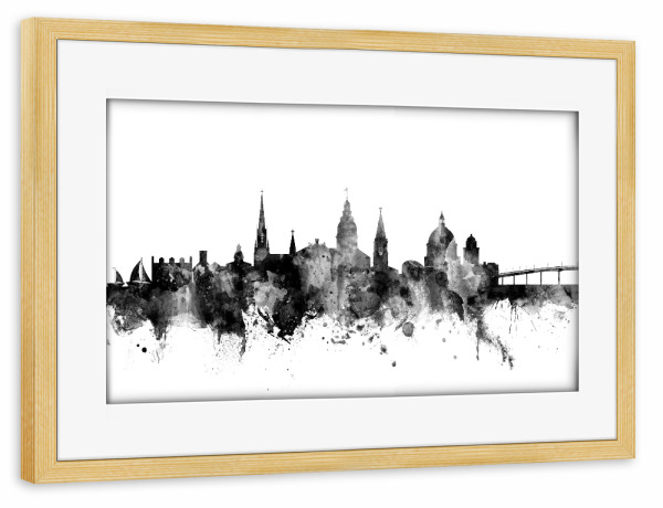 Poster mit Rahmen kiefer "Annapolis Maryland Skyline 2" artboxONE - Städte,Reise,Schwarzweiß
