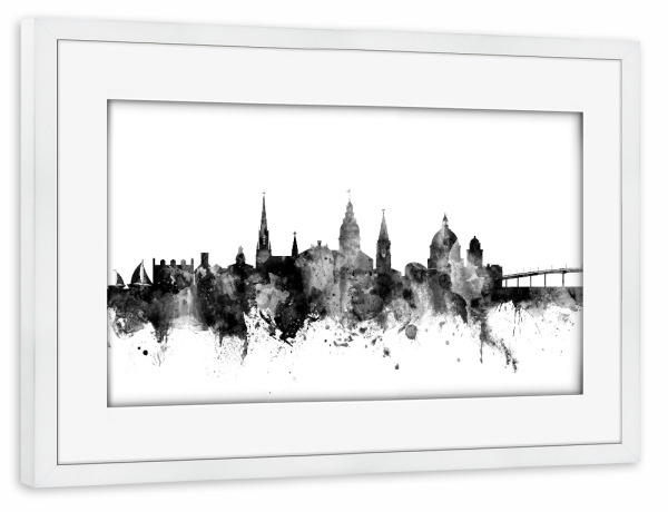 Poster mit Rahmen weiß "Annapolis Maryland Skyline 2" artboxONE - Städte,Reise,Schwarzweiß