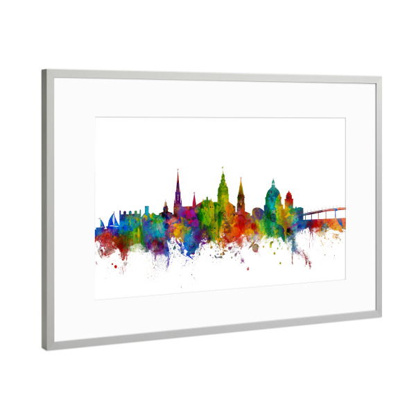 Poster mit Rahmen Silber "Annapolis Maryland Skyline" artboxONE - Städte,Reise