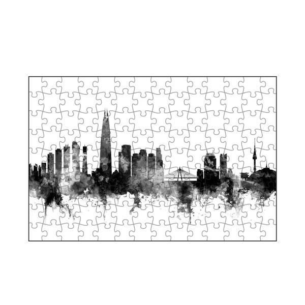 artboxONE Puzzle "Seoul Skyline South Korea" artboxONE - Städte,Reise,Schwarzweiß