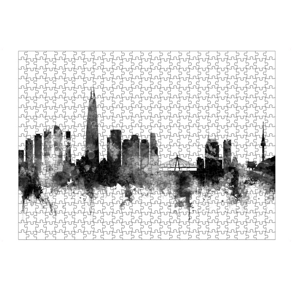Puzzle Ravensburger "Seoul Skyline South Korea" artboxONE - Städte,Reise,Schwarzweiß