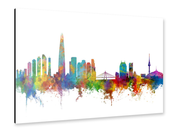 Alu-Dibond "Seoul Skyline South Korea 2" 30x20 cm artboxONE