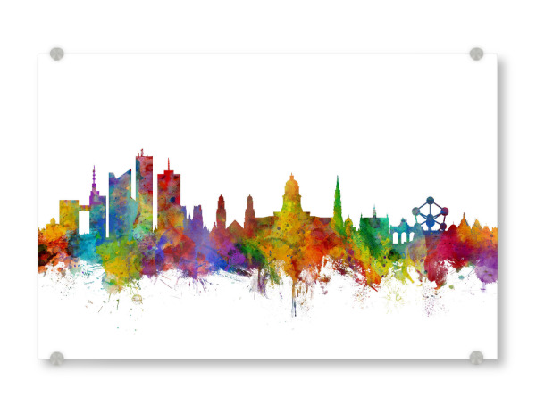 Acrylglasbild "Brussels Belgium Skyline 2" artboxONE - Städte,Reise