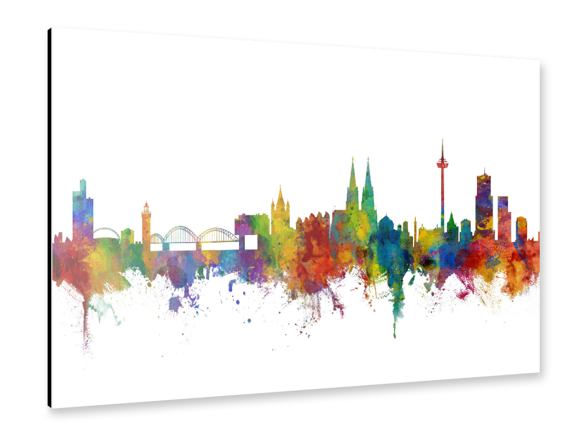 Alu-Dibond "Cologne Köln Germany Skyline bunt" 30x20 cm artboxONE