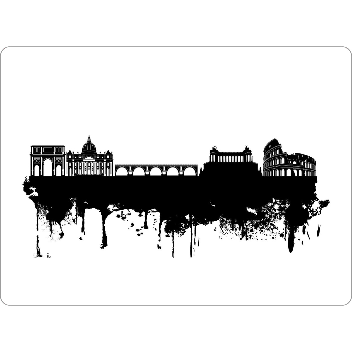 Tischset "Rome Italy Skyline 2" artboxONE - Städte,Reise,Schwarzweiß,Städte / Rom - Rome,Italy,Skyline,Black,White,Italien - Bild Rome