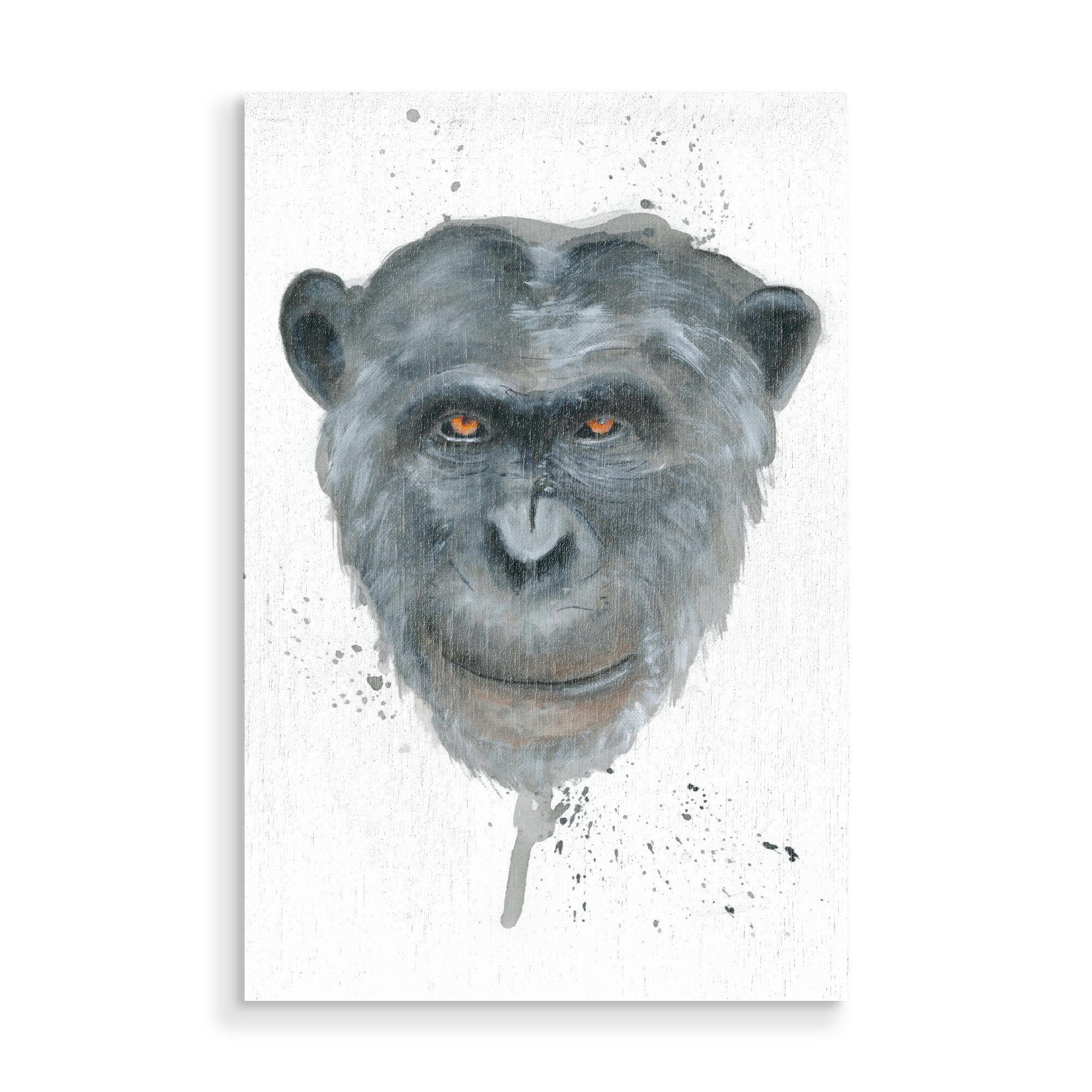 Holzbild "My other brothers mind" artboxONE - Tiere - Affe,Gesicht,Affe,Schimpanse,Verwandter,Tier,Zoo,Zuneigung,Gorilla
