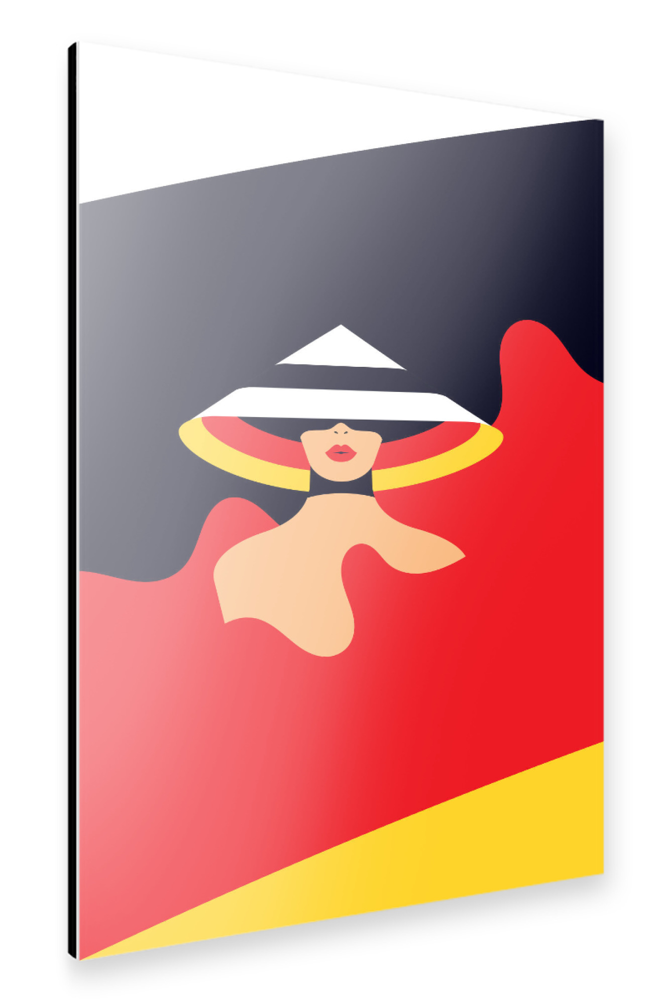 Alu-Dibond "Peak of Fashion - red, yellow, black" 75x50 cm artboxONE