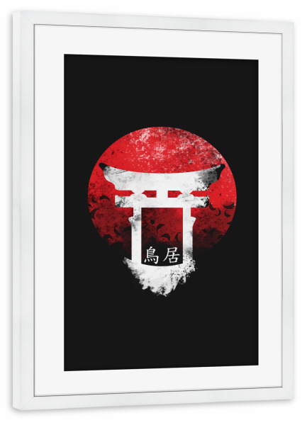 Poster mit Rahmen weiß "The Torii Gate" artboxONE - Architektur,Reise / Länder