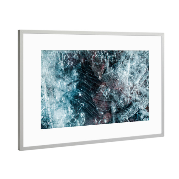Poster mit Rahmen Silber "Eiskunst XXXV" artboxONE - Natur,Abstrakt