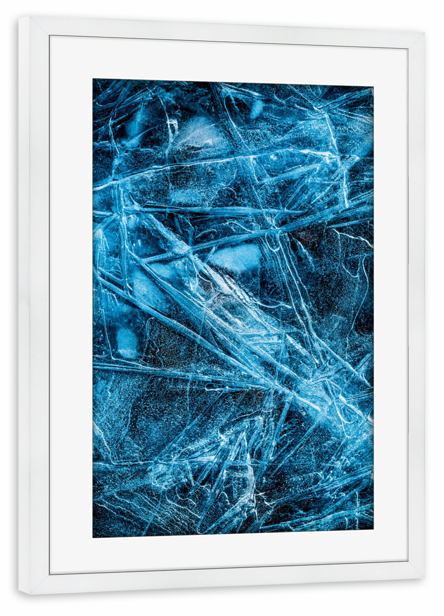 Poster mit Rahmen weiß "Eiskunst XXXIV" artboxONE - Natur,Abstrakt