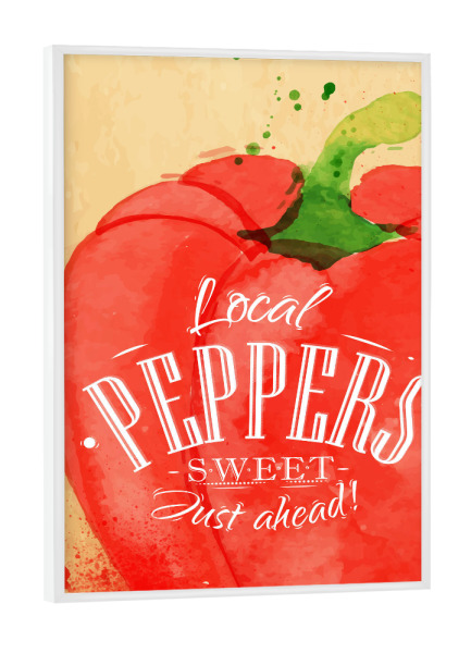 Poster mit weißem Rahmen "Paprika" artboxONE - Essen & Trinken