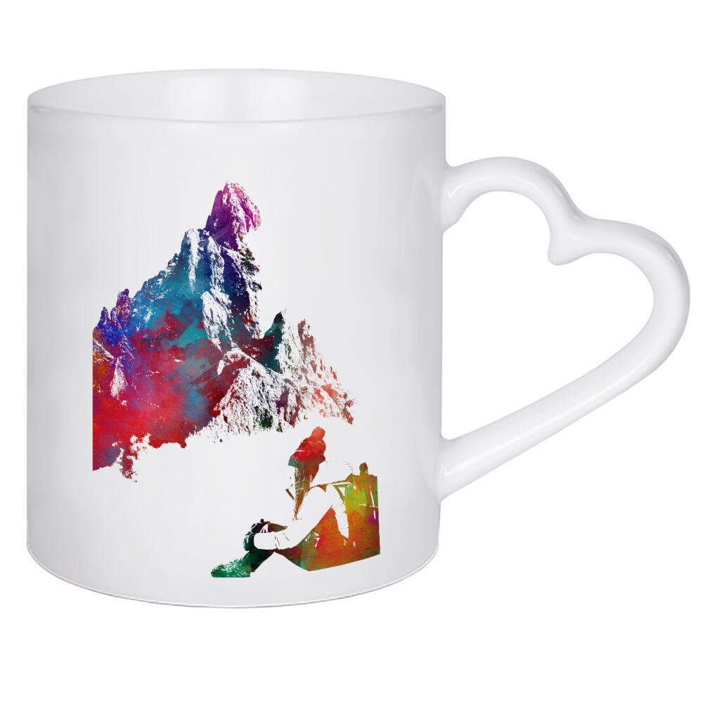 Herztasse "Wanderungen in den Bergen" artboxONE - Sport,Sport / Motivation - Berg,Trekking,Sport,Bergsteiger,Illustration,Bergwanderungen,Bergwandern