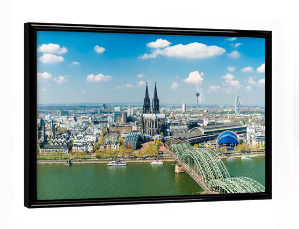 Poster mit schwarzem Rahmen "Köln im Frühling 2" artboxONE - Städte / Köln - Köln,Cologne,Nordrhein-westfalen,Nrw,Deutschland,Dom,Hohenzollernbrücke