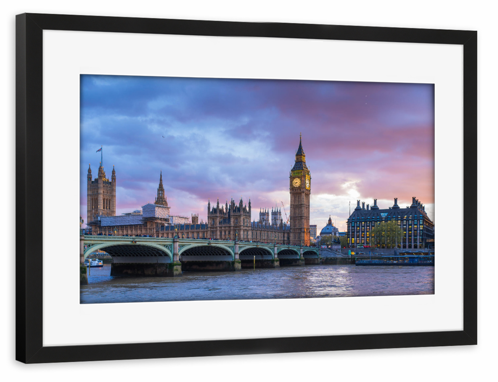 Poster mit Rahmen schwarz "London Big Ben I" artboxONE - Städte / London,Reise - London,Uk,England,Gb,Themse,Vereinigtes königreich,Großbritannien